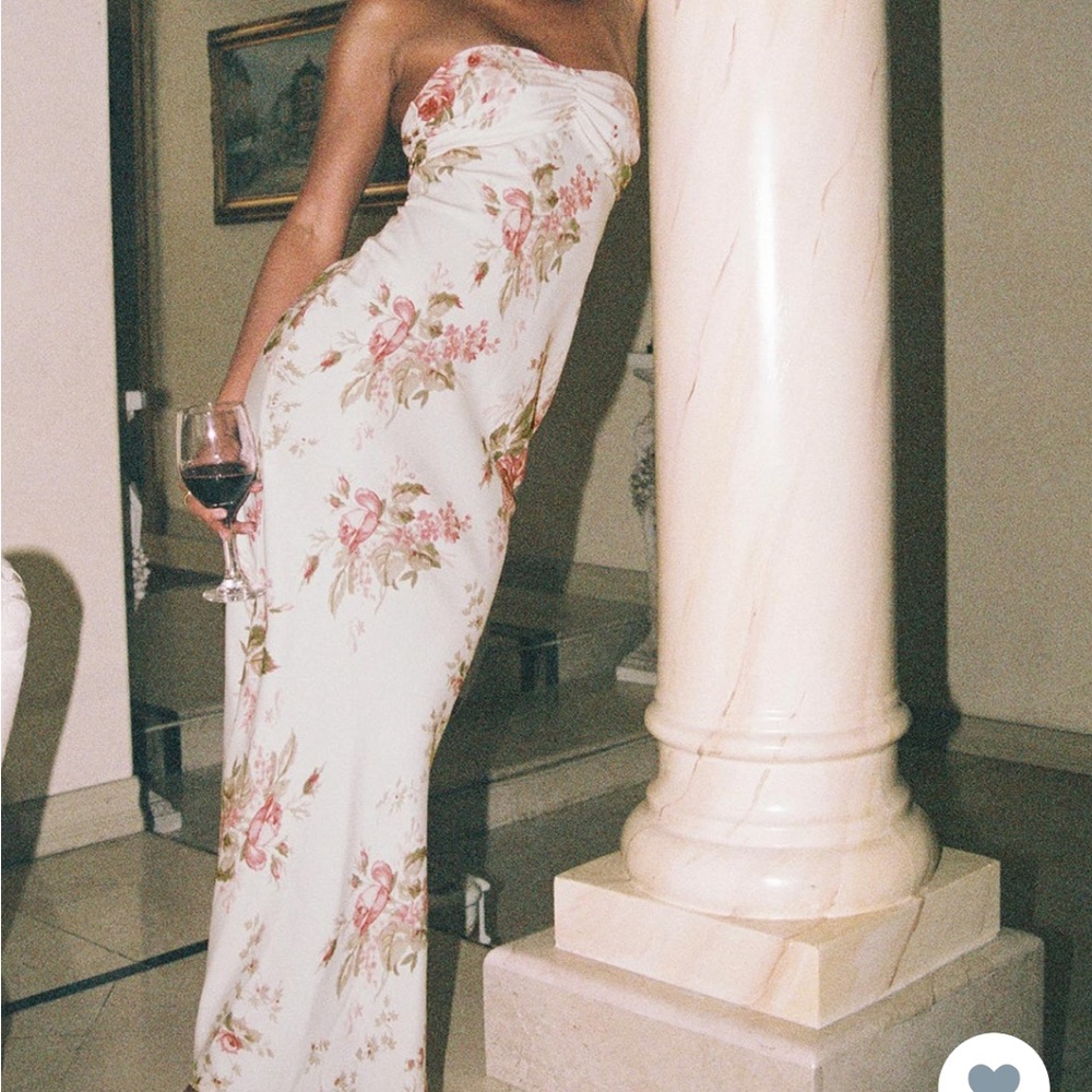 Abeila Strapless Maxi Dress Pink Multi